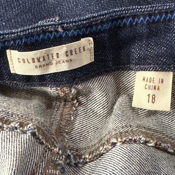 Coldwater Creek SZ 18 Cropped Jeans Natural Fit Stretch Zip-Fly Pockets Blue - Picture 8 of 10